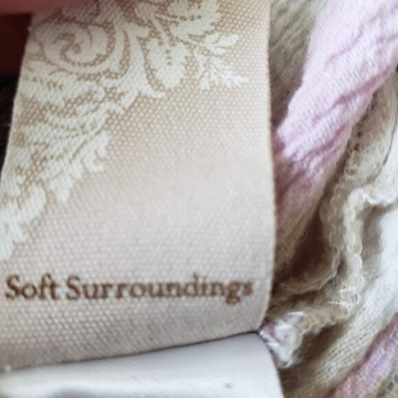 Soft Surroundings Woman Size XL Shirt Gauzy 100% Cotton  Pink Plaid Button Up - Picture 9 of 9